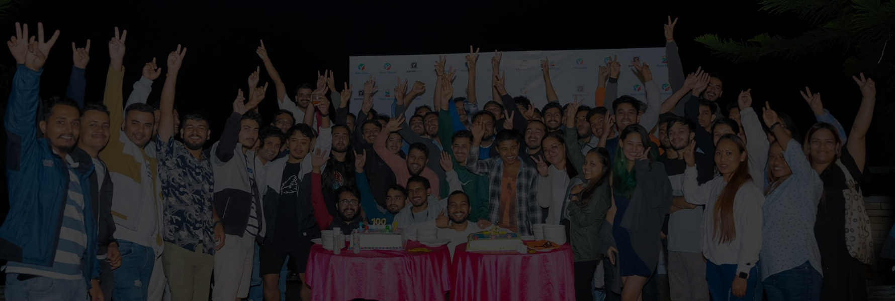 Yarsa Labs team outdoors in branded shirts